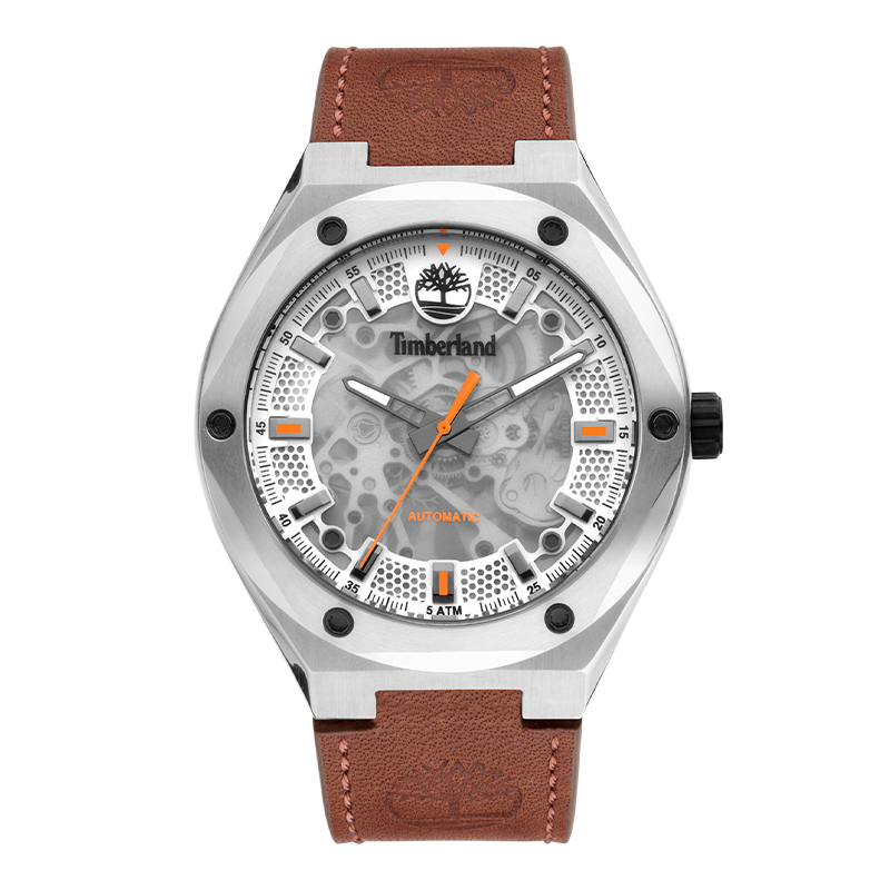 

Timberland Наручные часы Alburgh Collection с автоматическим механизмом, кожаным ремешком, 44 мм, черный циферблат, мужские часы