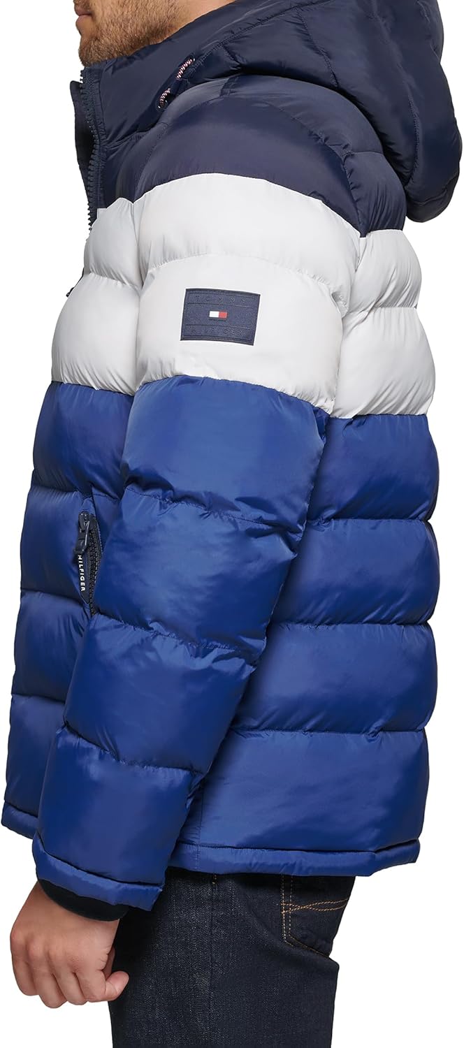 Мужская стеганая куртка с капюшоном Tommy Hilfiger (стандартная и для больших и высоких), Midnight/Ice/Royal Blue — фото 2