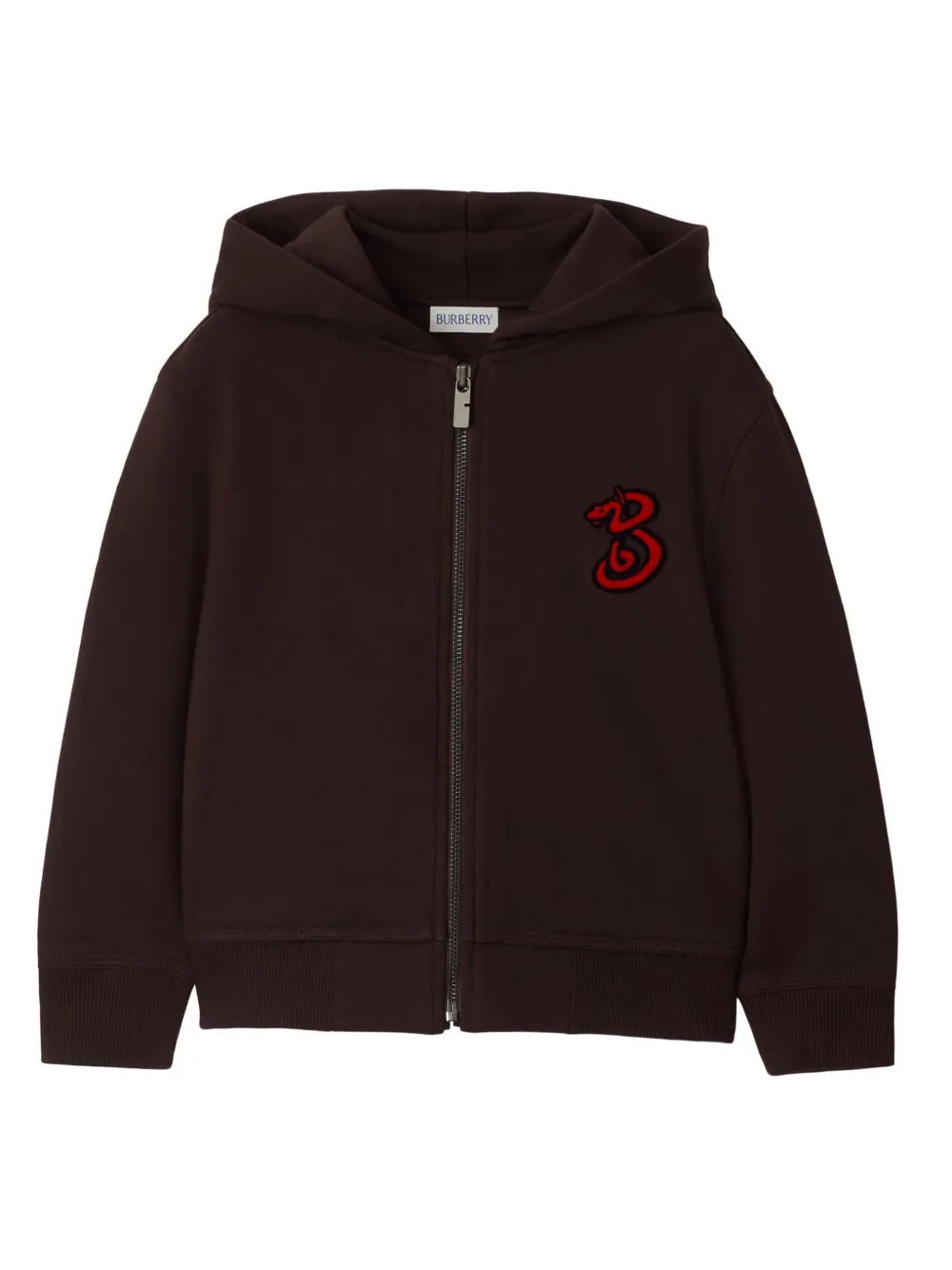 

Худи на молнии с нашивкой-логотипом BURBERRY KIDS, коричневый