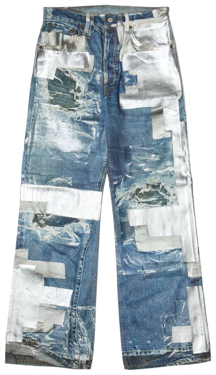 

Джинсы Acne Studios Printed Tape Jeans, синий