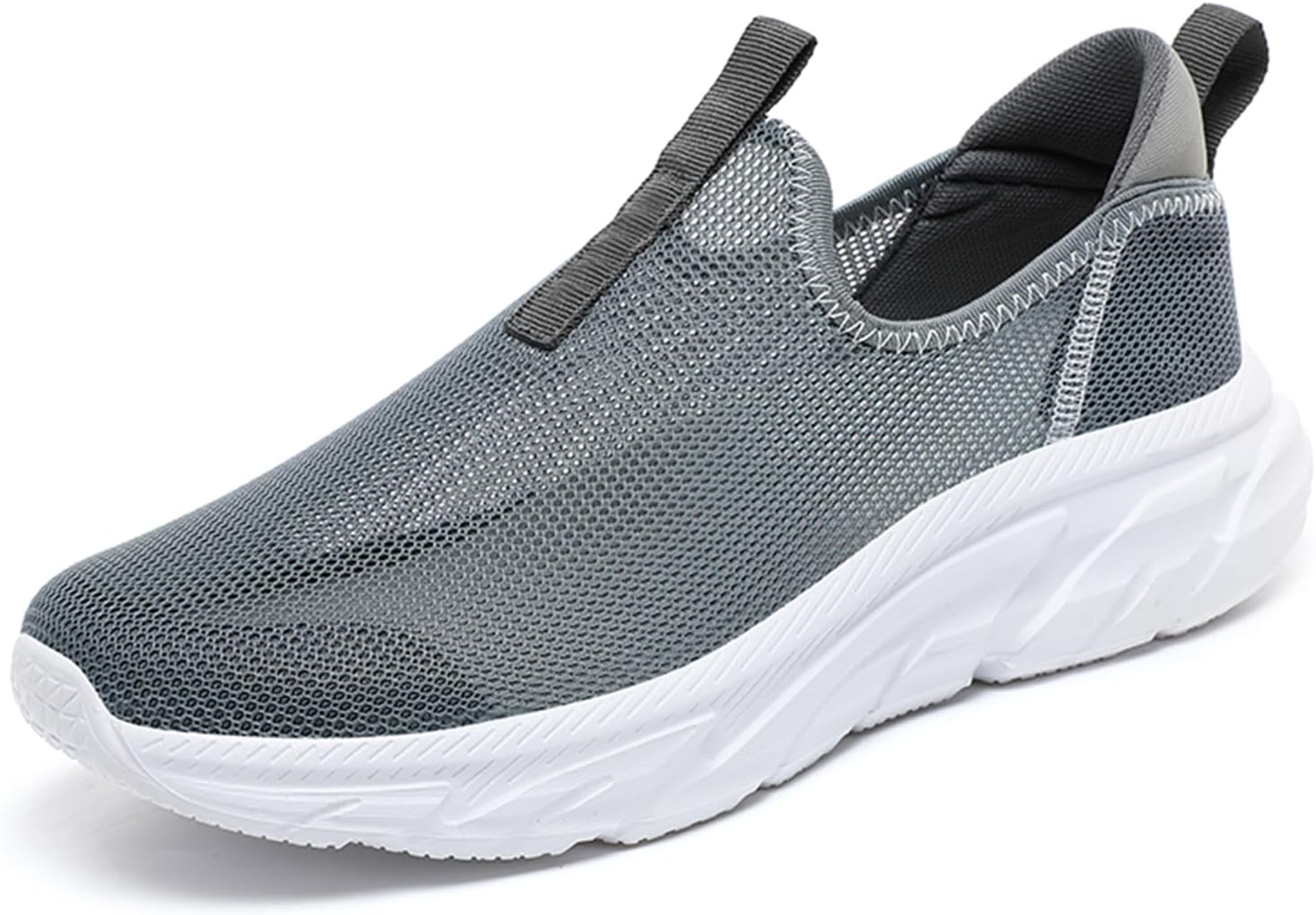

Мужские слипоны для ходьбы, кроссовки из сетки, удобные дышащие вязаные спортивные легкие беговые кроссовки Dacnakby, темно-серый