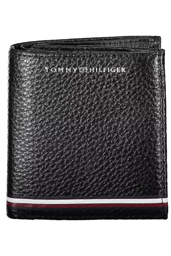 

Черный кожаный мужской кошелек Tommy Hilfiger