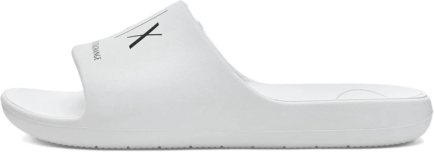 Сандалии с логотипом Armani Exchange, Optic White + Black — фото 4