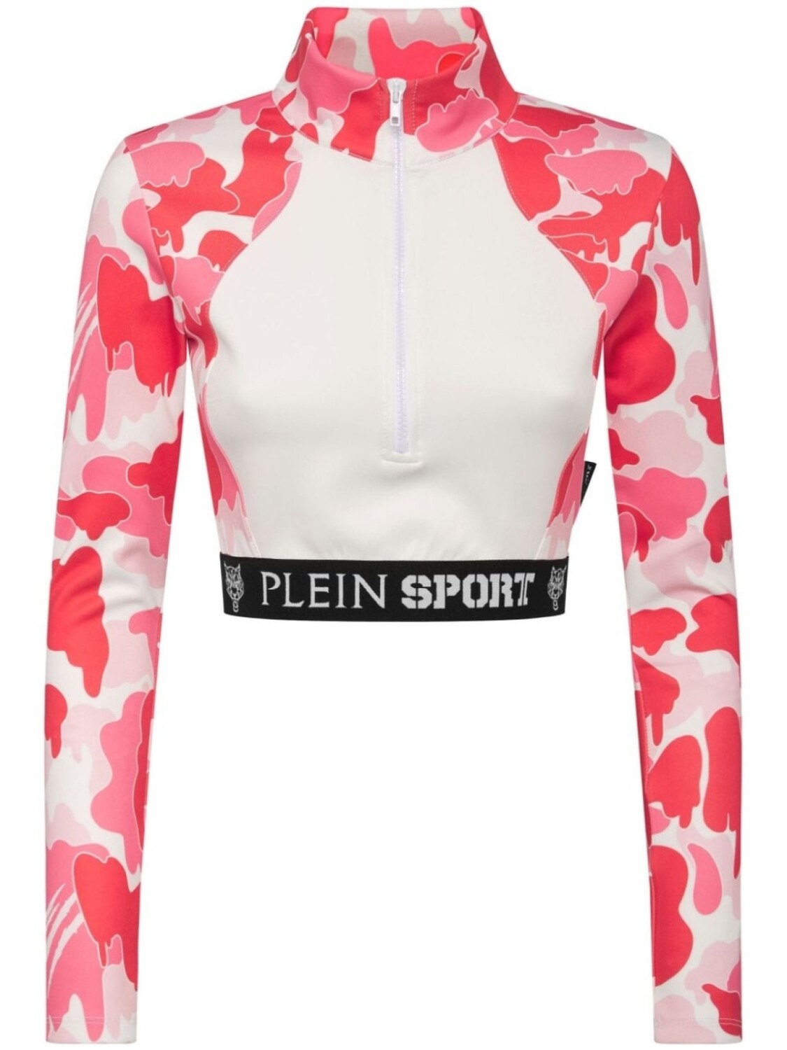 

Plein Sport укороченная толстовка на молнии, белый