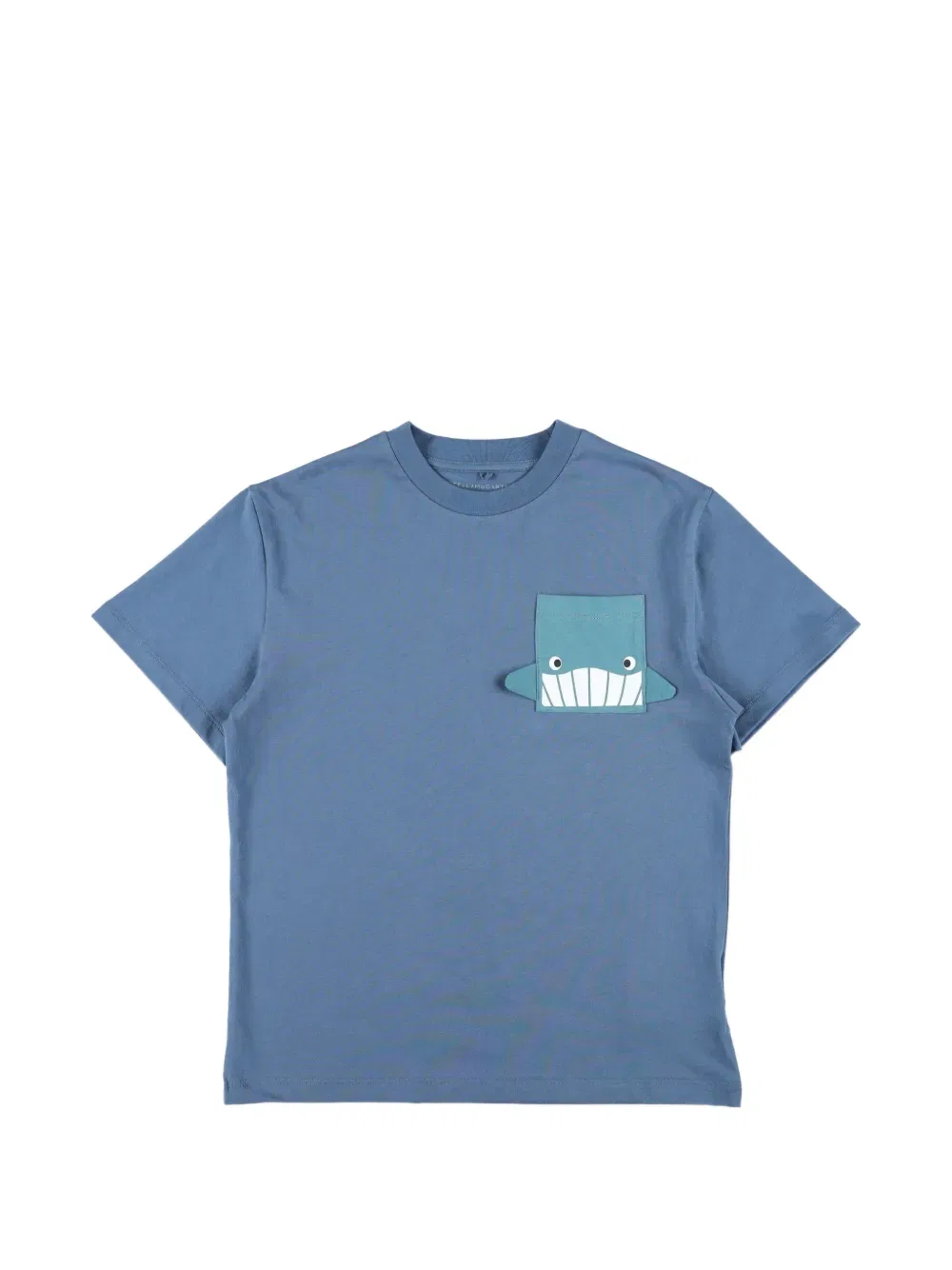 Футболка с аппликацией в виде кита Stella Mccartney Kids, синий