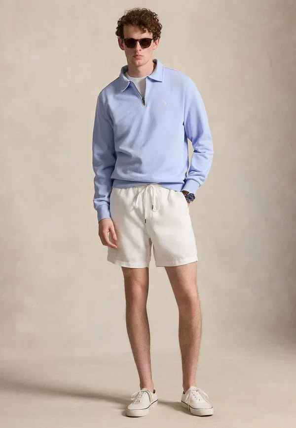 Толстовка с четверть-застежкой Polo Ralph Lauren Loopback, цвет галька голубой — фото 2
