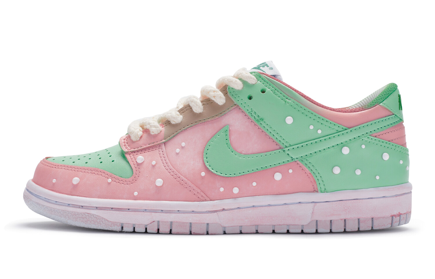 

Кроссовки Nike Dunk Skateboard Shoes Women's Low-Top Soft Pink/green