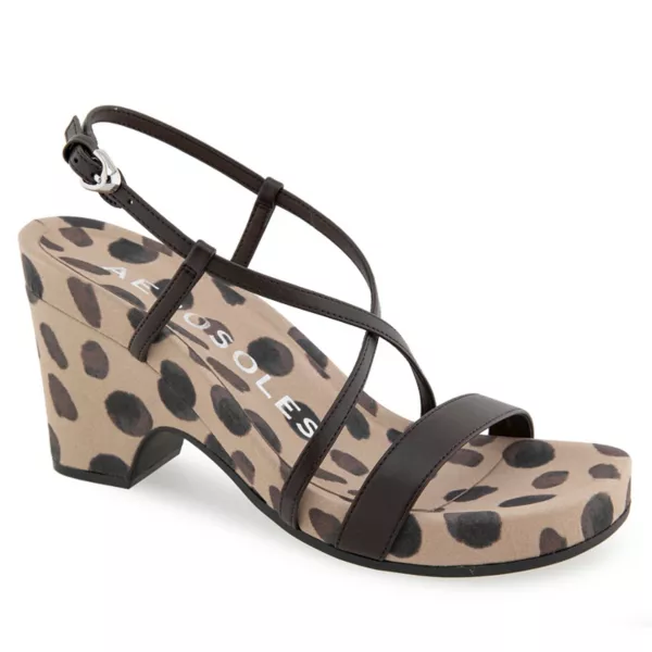 Женские босоножки Miles на танкетке с ремешками Aerosoles, цвет java spotted print