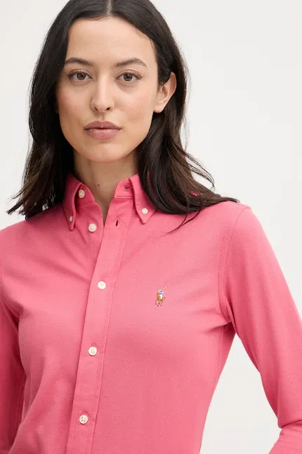 Рубашка оксфордская женская Polo Ralph Lauren, розовый — фото 4