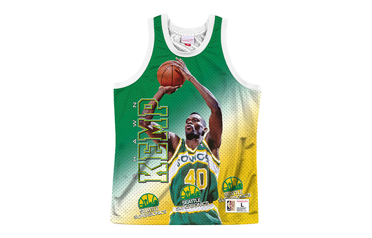 

Баскетбольная майка унисекс желто-зеленая Mitchell Ness