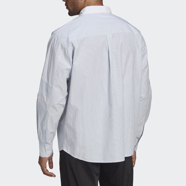 Рубашка adidas originals Casual Sports Long Sleeves Shirt Sky Blue, синий — фото 3