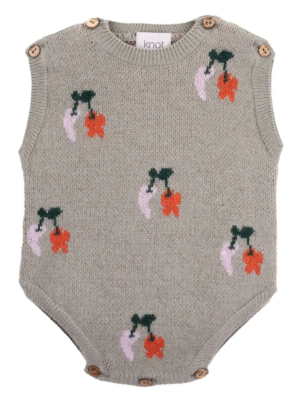 

Трикотажное боди Mary Cherry Knot, серый