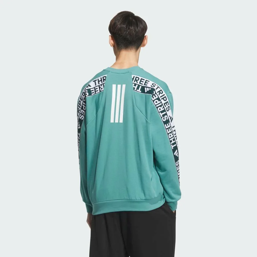 Толстовка Adidas Wording Pack свободного кроя из плотной французской махровой ткани, цвет Blue — фото 3