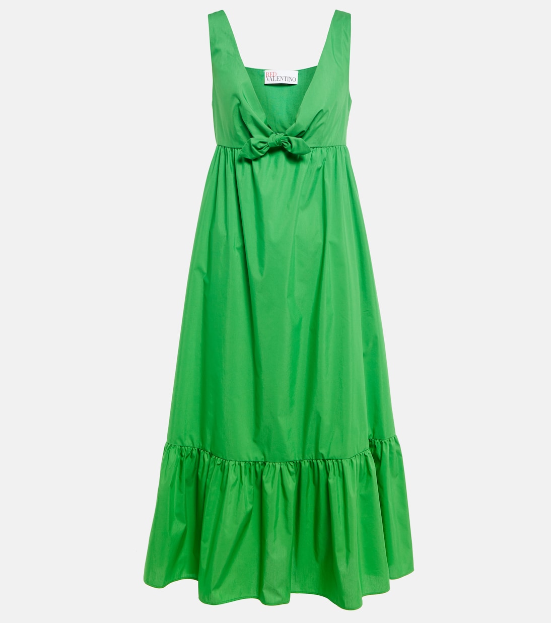 

Платье миди из смесового хлопкового поплина REDValentino, Smeraldo