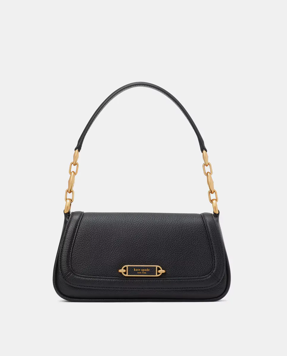 

Черная кожаная сумка через плечо Kate Spade, черный