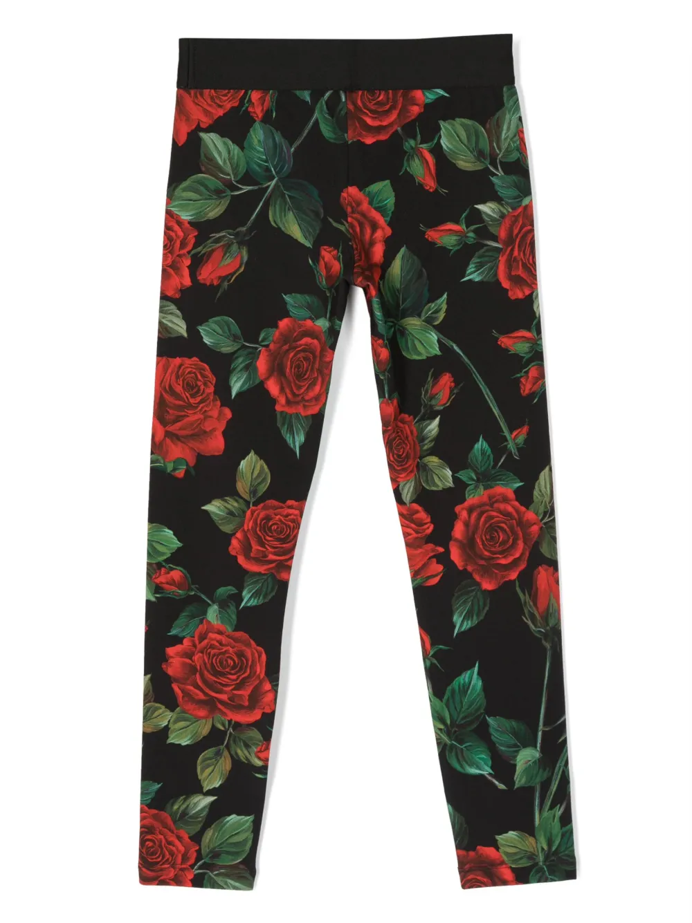 Леггинсы с цветочным принтом Dolce & Gabbana Kids, черный — фото 2
