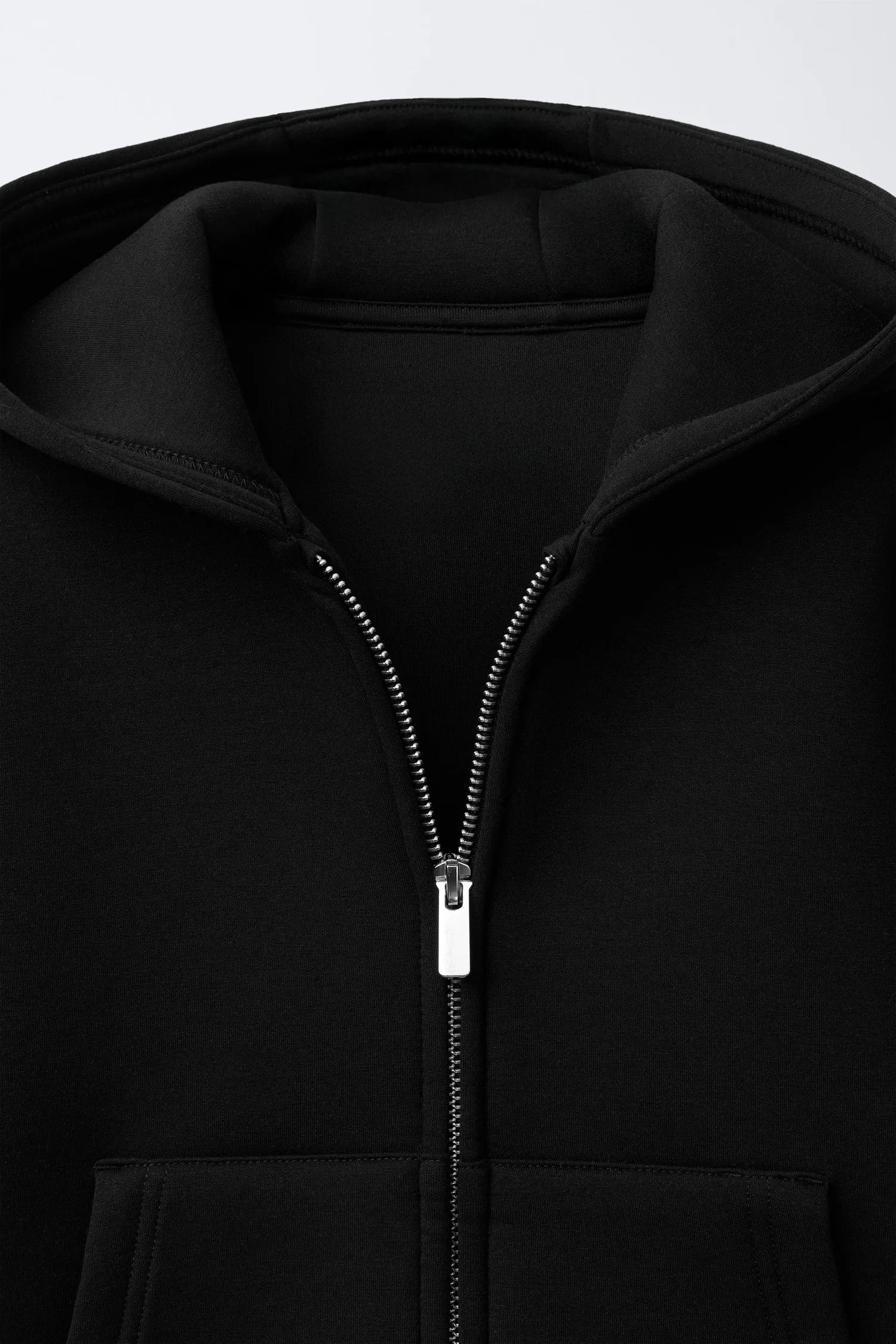 Простая толстовка с неопреновым эффектом Zara, черный — фото 3