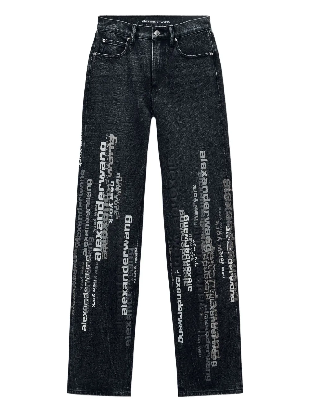

Джинсы с принтом логотипа EZ Alexander Wang, черный