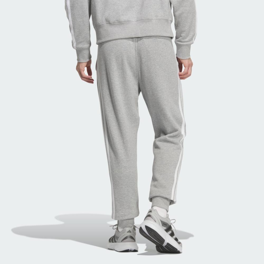Брюки Essentials Plus Regular Fit с тремя полосками, из французского махрового трикотажа, с манжетами. Adidas, gray — фото 2