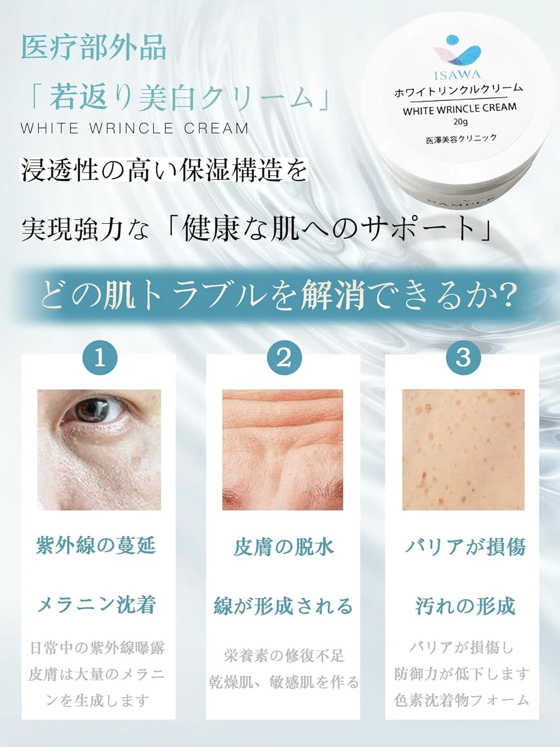 Крем для лица — Дневной ISAWA White Wrinkle Cream, 20 г — фото 2