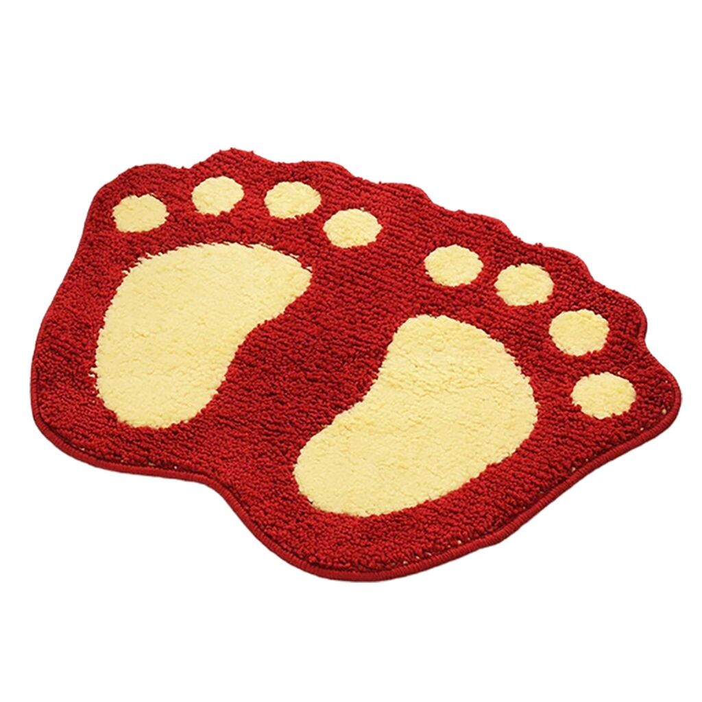 

Напольный коврик с рисунком больших ног, быстросохнущий полиэстеровый складной противоскользящий ковер для использования в помещении, красный Stuttg