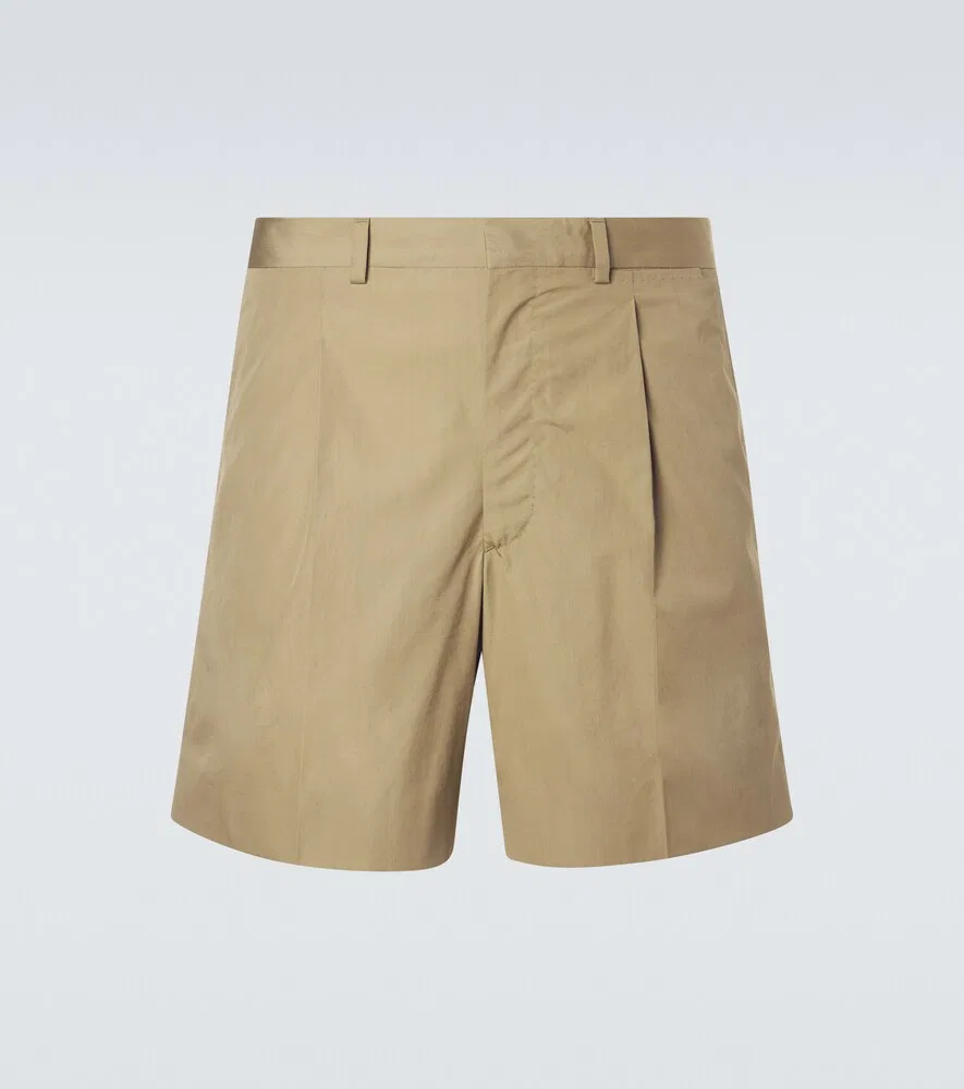 Хлопковые шорты-бермуды Prada, бежевый