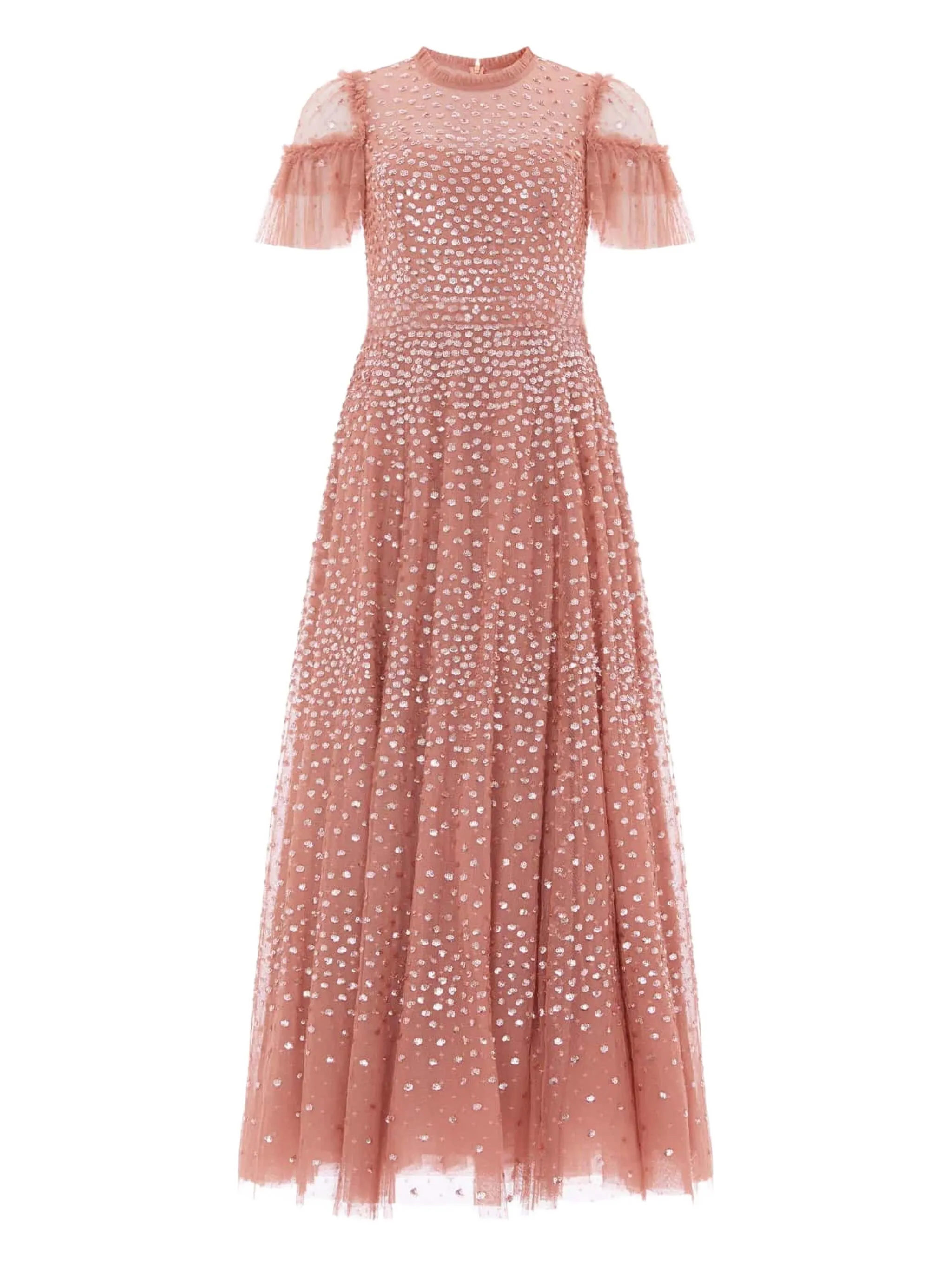 

Платье макси с оборками Needle & Thread, розовый