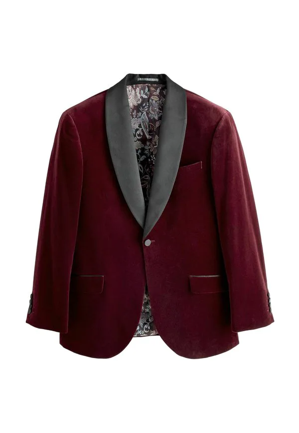 Пиджак классического кроя в итальянском стиле pontoglio с шалевыми лацками Next, Burgundy Red — фото 4