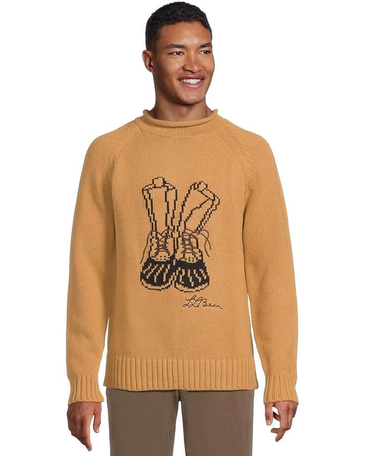 

Мужской свитер L.L.Bean Signature Organic Cotton Rollneck Fair Isle, Marsh Brown Bean Boots