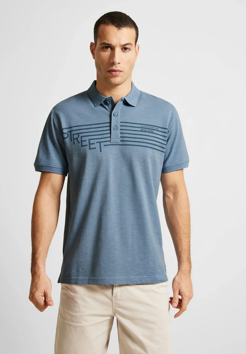 

Рубашка-поло STREET ONE MEN из чистого хлопка, синий