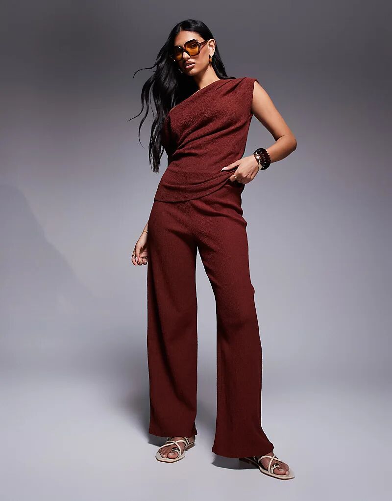

Широкие фактурные брюки River Island цвета ржавчины