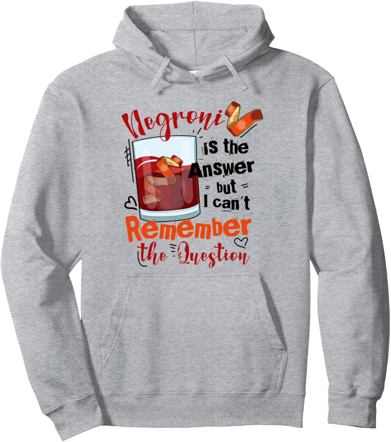 

Худи для любителей классических коктейлей и негрони Negroni Gift, серый