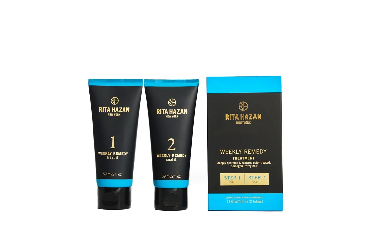 Rita Hazan Two Step Weekly Remedy Cream Kit - интенсивное увлажнение и восстановление окрашенных волос, крем для пушащихся и сухих поврежденных волос — фото 2