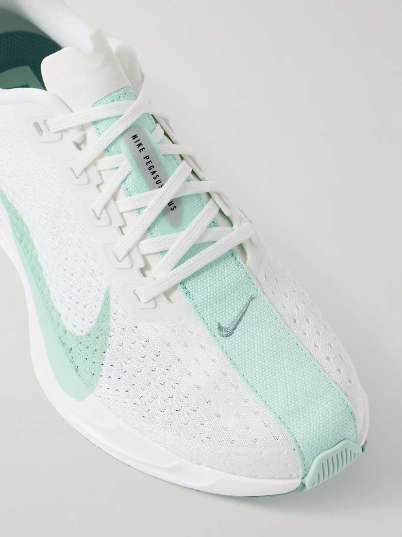 Кроссовки Pegasus plus Flyknit с резиновой отделкой Nike, зеленый — фото 4