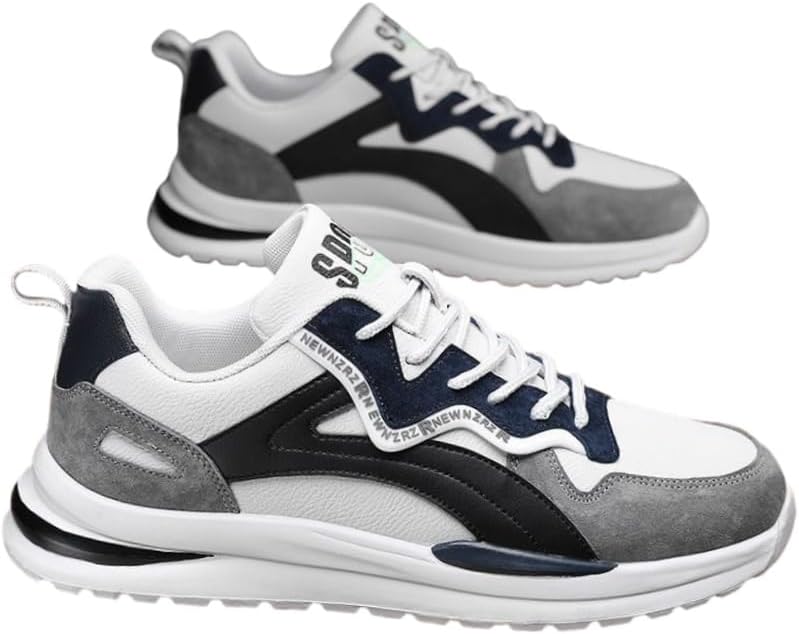 

Мужские кеды в ретро-стиле для улицы с низким верхом - удобные, не скользящие, прочные кроссовки на шнуровке в полоску и однотонном цвете для повседневной носки, бега и активного отдыха - для любого сезона Fmshi, белый/черный