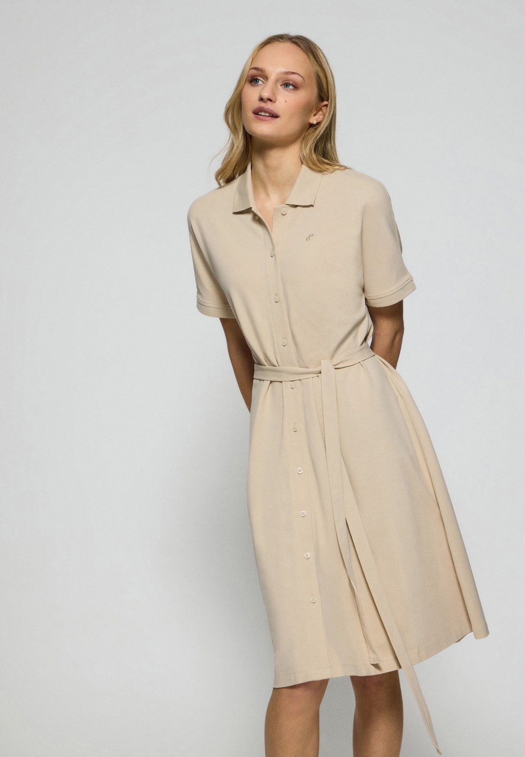 

Платье-рубашка BUTTONED DOLMAN SHORT SLEEVE EVERLY Polo Club, бежевый