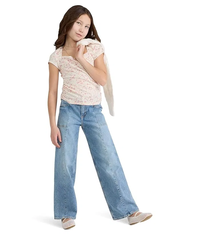 Топ Ava Short Sleeve abercrombie kids, Chalk Pink — фото 2