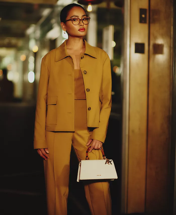 

Женская куртка с накладными карманами на пуговицах спереди Anne Klein, коричневый