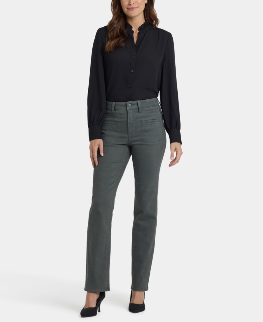 

Джинсы прямого кроя "Мэрилин" для невысоких девушек NYDJ, True Olive