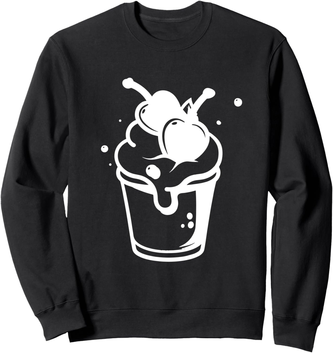 

Рисунок мороженого с топпингом и щербетом. Толстовка Ice Cream Mania Graphic Tees And Gifts, черный