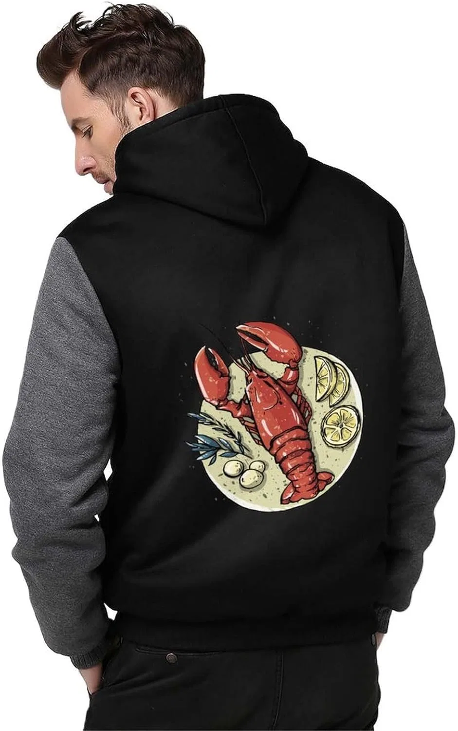 Толстовки Red Lobster для мужчин, толстые толстовки на молнии, флисовые толстовки, зимние теплые куртки
