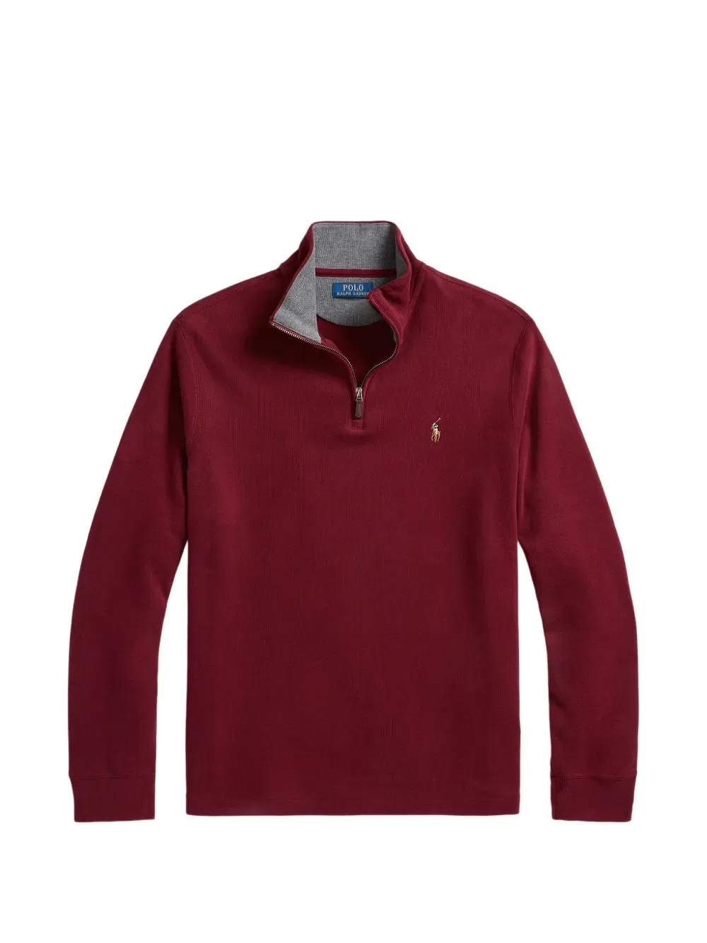 Свитер с вышитым логотипом и застежкой-молнией до середины груди Polo Ralph Lauren, красный