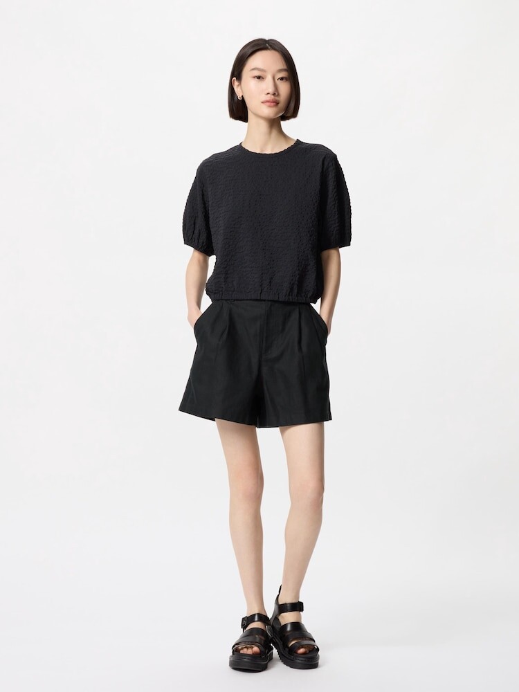 

Льняные хлопковые шорты Uniqlo, черный