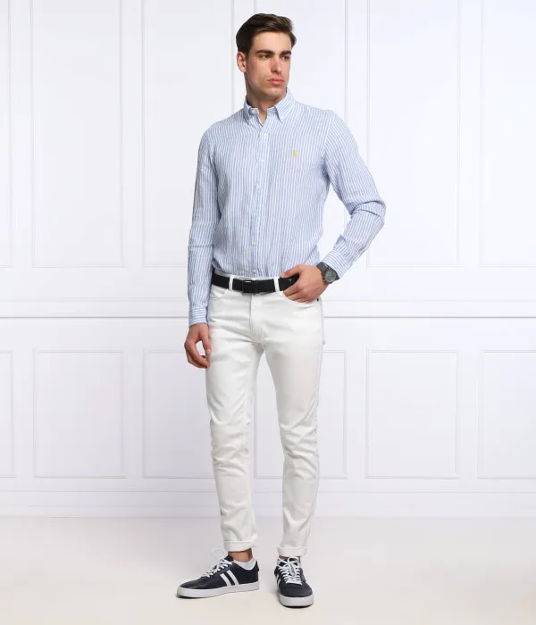 Льняная рубашка Slim fit Polo Ralph Lauren, синий — фото 2