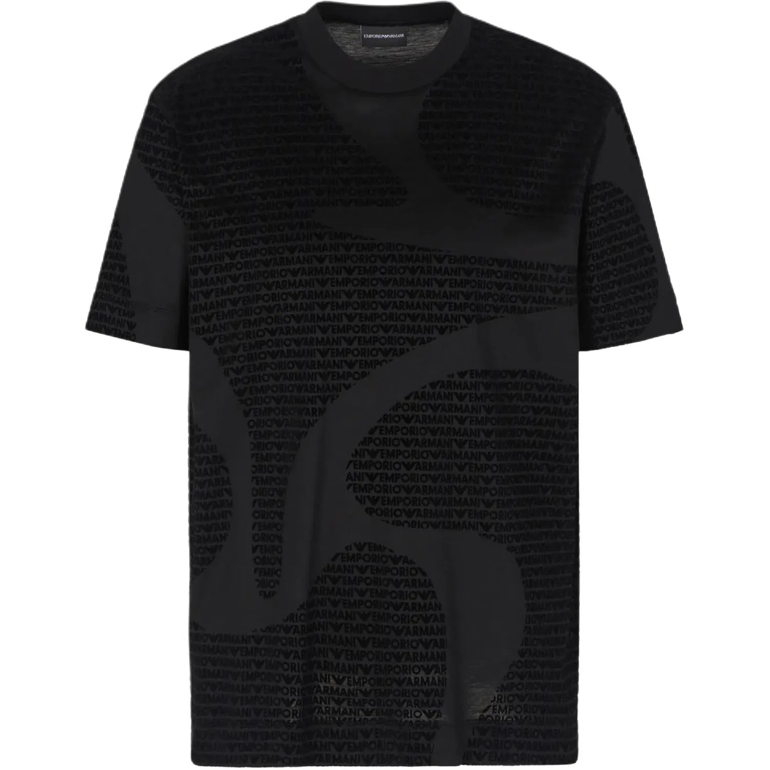 Футболка All Over Flocked Logo Jersey EMPORIO ARMANI, Black
