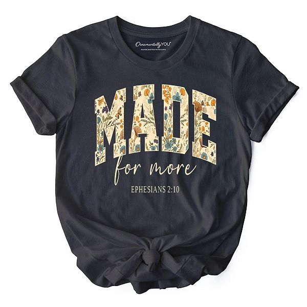 

Футболка floral faithful christians с библейским стихом ephesians 2:10 Ornamentallyyou, Gray