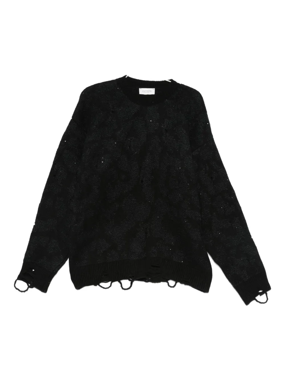 

Свитер с эффектом потертости Laneus, черный