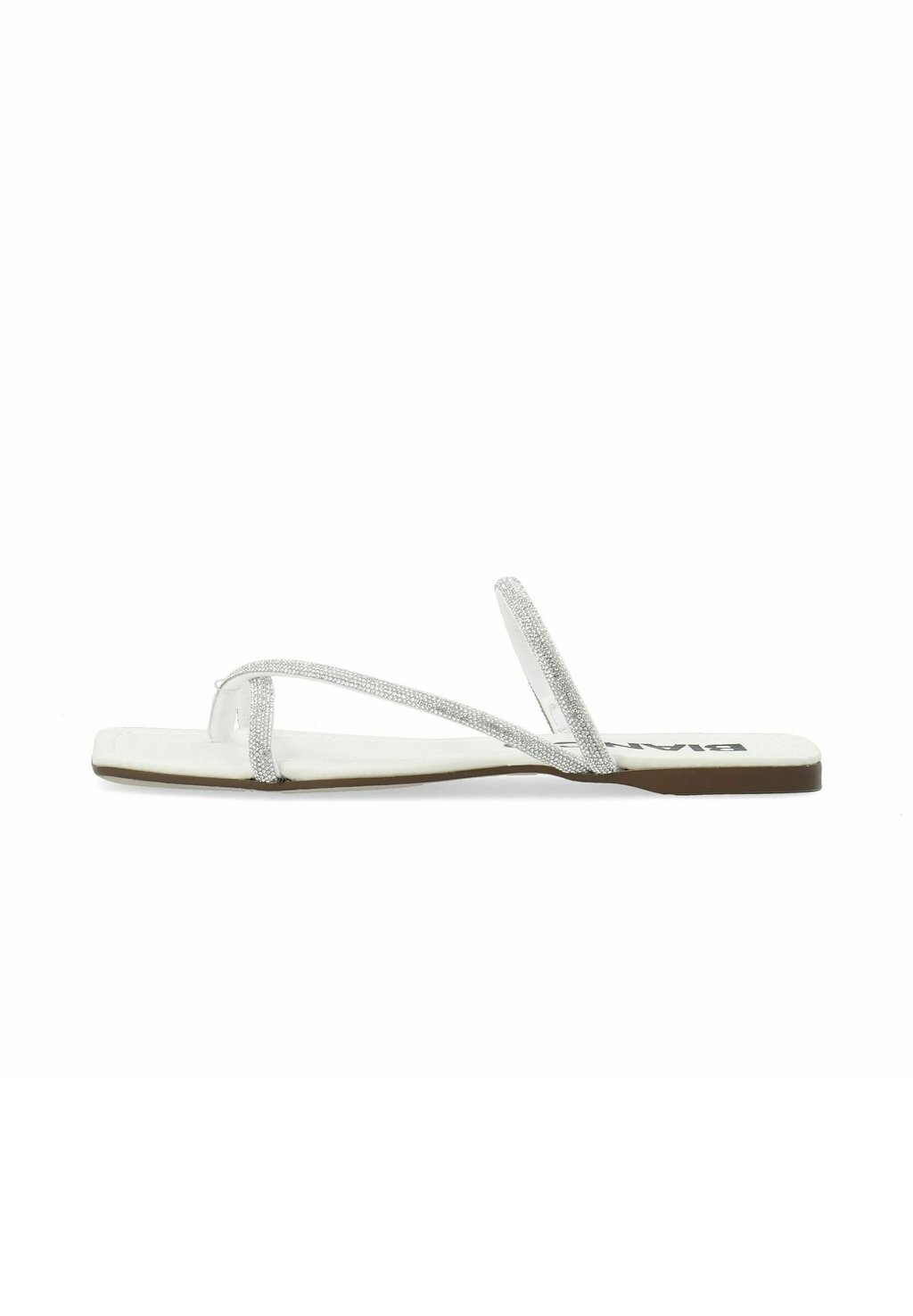 Сандалии с Т-образной застежкой BIASISSEL STRAPPY RHINESTONE Bianco, бежевый