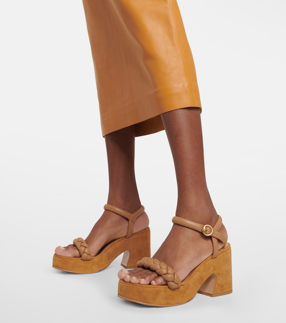 Босоножки на платформе из кожи и замши Gianvito Rossi, Dune+Dune — фото 4