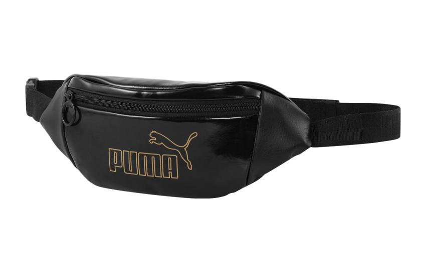 

PUMA Женская поясная сумка из искусственной кожи черного цвета с золотыми деталями